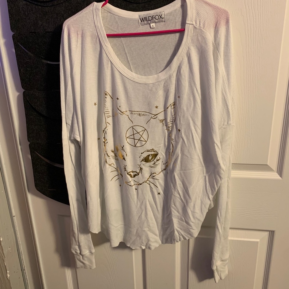 Wildfox pentagram cat top
